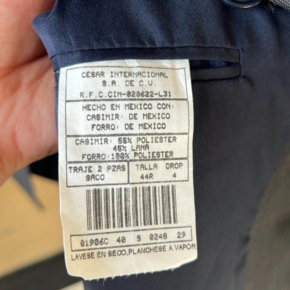 Givenchy Men Wool Blend Double Breasted Blazer Charcoal/ Red Window Pane Sz.44 - Picture 6 of 10